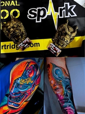 L'artista SPARK @anfitriontattoo reclama la doble victòria a l'Expo Tattoo Cu...