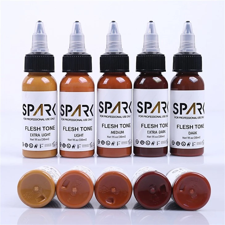 Pigments Tinta de tatuatge 1 OZ Color de pell per a cobrir-se Combinació de tatuatges cosmètics Tinta de tatuatge d'espurna Tinta de tatuatge Negre