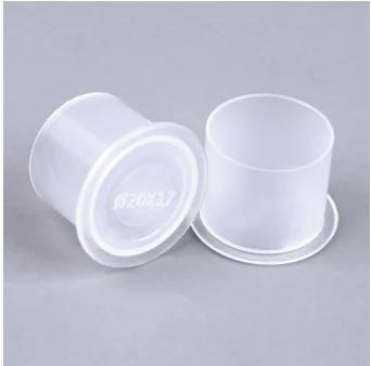 Tasses de tinta de tatuatge clar de plàstic