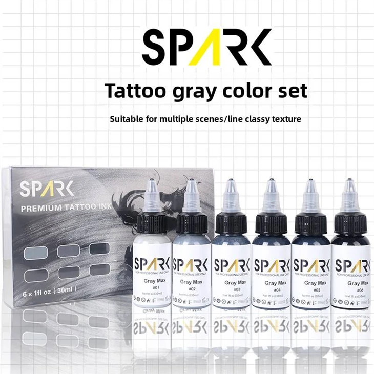 Conjunt professional de tatuatges grisos grisos de 30ml/1oz conjunt de pigments líquids orgànics artista personalitzat de maquillatge permanent