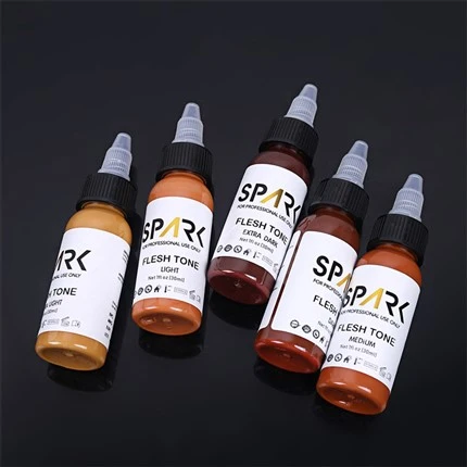 Conjunt de 5 peces de color de la pell de 1 OZ per a cobrir tatuatges barreja de tatuatges cosmètics Spark Tattoo Ink Set de tinta de tatuatge