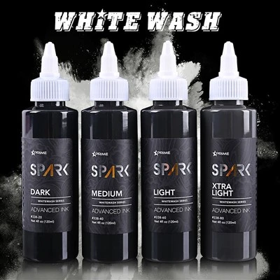 Spark Professional 4oz Organic Bright and Long - Tinça de tatuatge de blanc durador per tatuatge