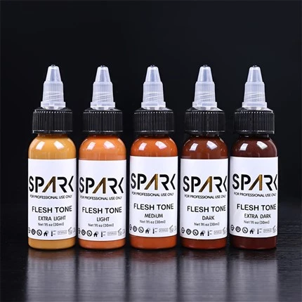 Conjunt de colors de pell 1 OZ 5 peces per a cobrir tatuatges barreja de tatuatges cosmètics Tinta de tatuatge amb espurna Tinta de tatuatge sense plom