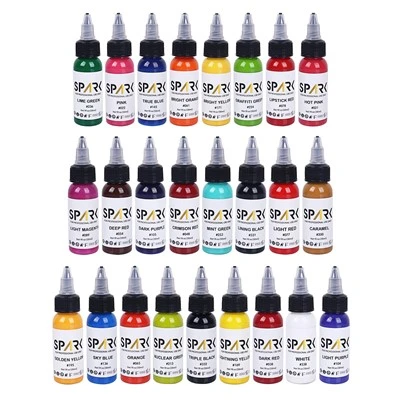 Spark High - End 1oz Premium Fast Smoo, Th permanent personalitzat 25 conjunts de colors tinta de tatuatge per a art corporal i tatuatge