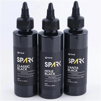 Spark Premium 4oz Tri - ombra de tinta de tatuatge negre: clàssic, forat i vanta negra per a tatuatges superiors i art del cos