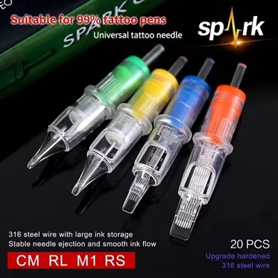 Spark Mutuna de qualitat Múltiples models envasats individualment envasables Cartutxos de tatuatges d'acer inoxidable per a l'art corporal