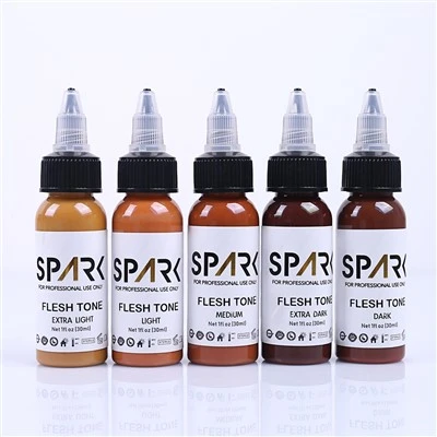 Tatuatge Spark Tinta Professional 1 Oz Ton Totuge Totuge Totuing per a Retrat de color Flesh Tone Tone Totument Kit