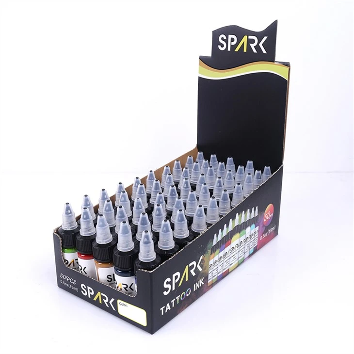 Tinta de tatuatge sense plom de 50 colors Spark Tinta de tatuatge negra Tinta de tatuatge Negre