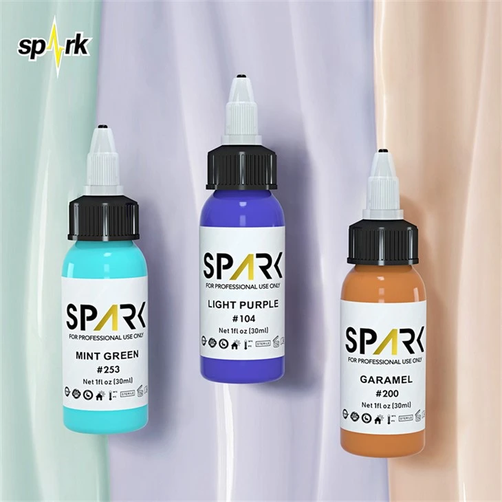 Tinta de tatuatge sense plom Conjunt de tinta de tatuatge Spark Display professional de tinta de tatuatge