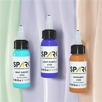 Set de 25 colors Spark Tattoo Ink Real Dark Gloss Black Spark