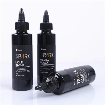 Revestiment negre clàssic de 4 OZ Sèrie de tinta negra Spark Tattoo Ink Tinta de tatuatge Black Light