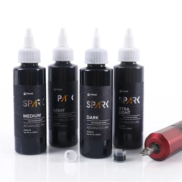 Spark Tattoo Ink Vegan Tattoo Ink Set de rentat blanc