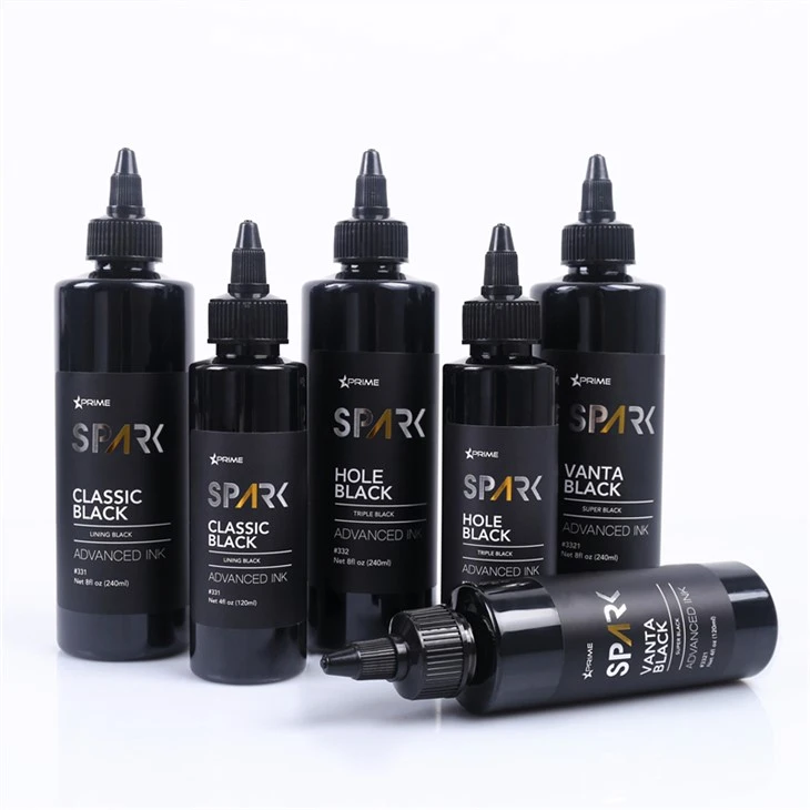 Súper Black 8OZ Black Ink Series Vanta Black Spark Tattoo Ink Conjunt de tinta de tatuatge