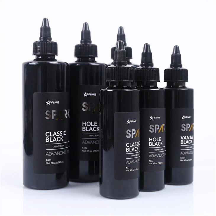Conjunt de tinta de tatuatge de tinta de tatuatge de la sèrie de tinta negra negra de triple forat de 8 oz