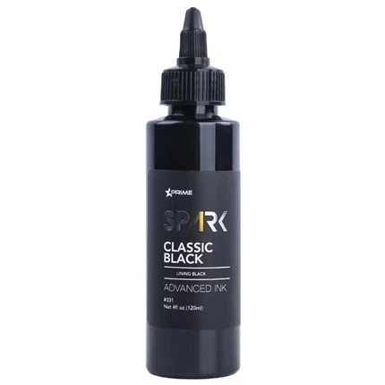 Tinta de tatuatge Negre brillant fosc de 8 OZ Sèrie de tinta negra triple Spark Tinta de tatuatge Tinta de tatuatge Negre llum
